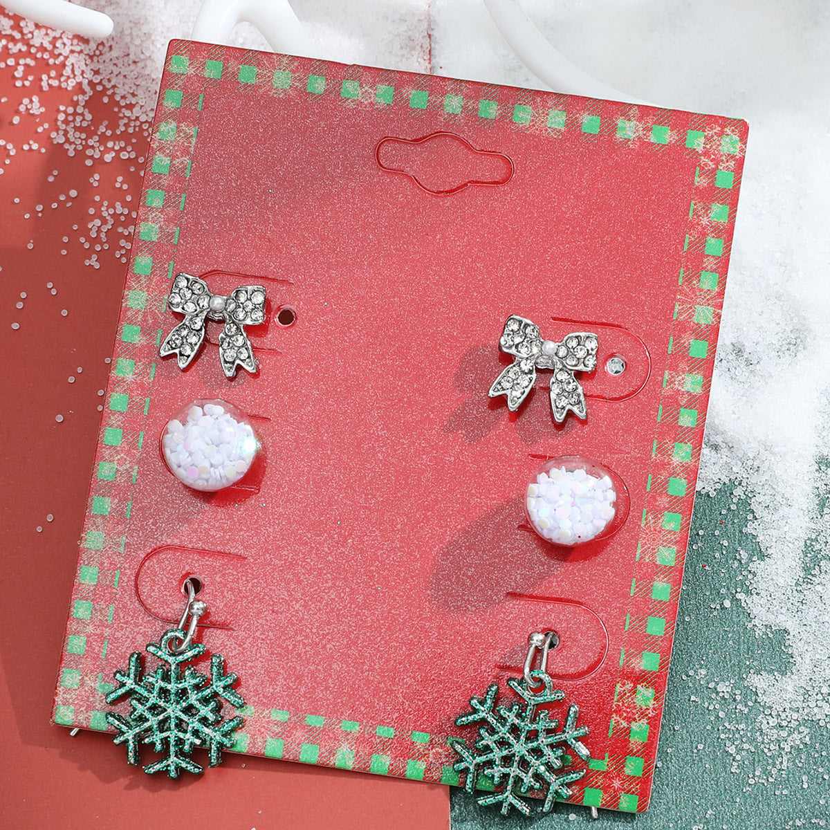 Wholesale Christmas Elk Snowflake Earrings